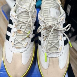 IVY PARK Beige White Black Neon Yellow Trim Platform Sneakers